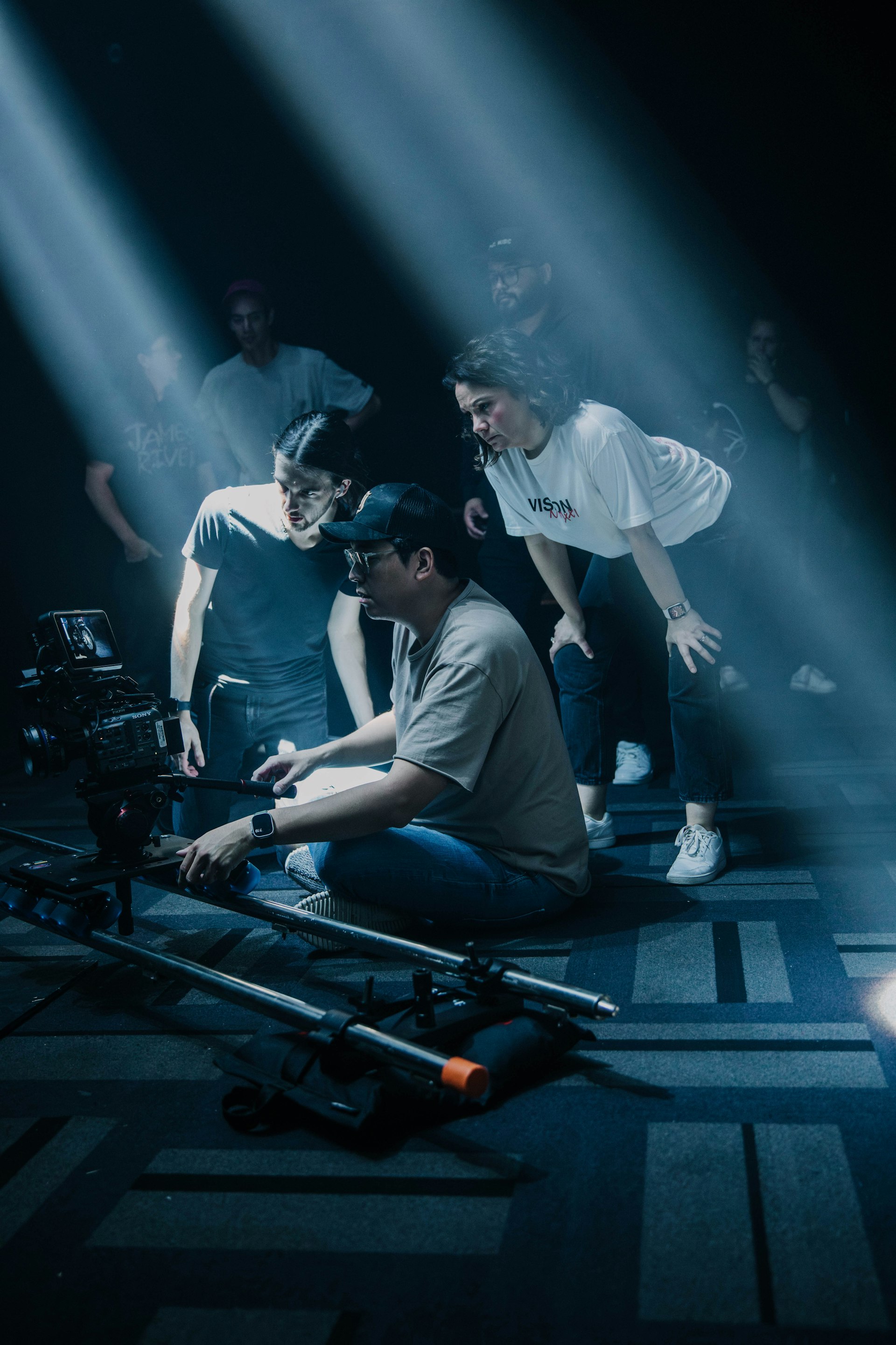 Equipe em set de filmagem